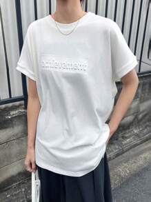 FRIFUL Women's Round Neck Loose Letter Print Short Sleeve Casual T-Shirt Long Sleeve Women Tops - White - View 7