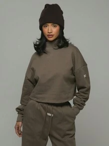 Musera Sport 高领短款运动衫，适合板网球、网球、匹克球等健身运动 - 灰色 - 查看 1