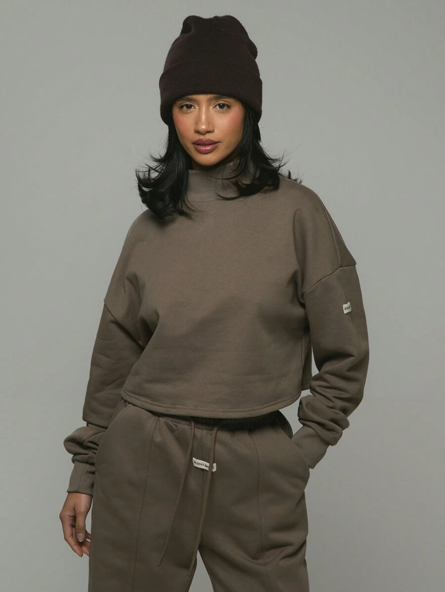 Musera Sport 高领短款运动衫，适合板网球、网球、匹克球等健身运动 - 灰色 - 查看 1