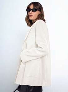 Maija New Years Women Long Sleeve Simple Versatile Blazer,Autumn/Winter - Beige - View 6