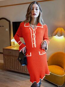 Calvaya Abito maglia elegante da donna, abito casual minimalista di moda per uso quotidiano