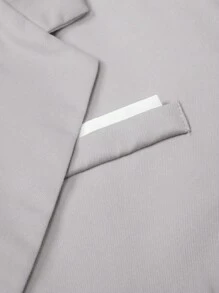 Calvornis 男士纯色西装外套和裤子 2 件套 - 淺灰色 - 查看 4