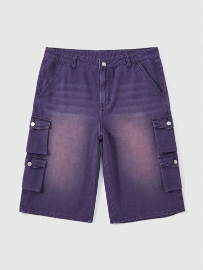 Street Life Men's Street Multi-Pocket Casual Denim Shorts