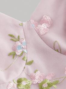 SHEIN MOD Plus Size Women Summer Long Dress With Mesh Embroidered Tie Strap And Cupped Bust,Beach Dress Sundress,Holiday Outfits Boho,Corset Dress,Birthday Dresses For Women