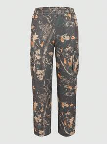 Pantalones de camuflaje de hoja estilo cargo para hombre, casuales para exteriores con bolsillos - Marrón - Ver 4