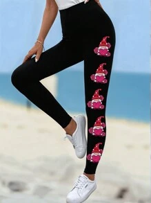 EMERY ROSE Leggings casuales de mujer con estampado gráfico de Día de San Valentín, aptos para otoño/invierno