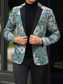 Manfinity Homme Men's Simple Casual Daily Wear Suit Jacket - Multicolor - View 4