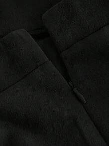 SHEIN CURVE+ 大码女式复古嬉皮铆钉流苏黑色绒面革 A 字裙，适合春夏音乐节、秋季、纳什维尔、海盗裙、波西米亚西部风 - 黑色 - 查看 4