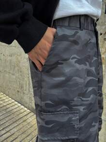 Manfinity Roghcode Men's Camouflage Casual Pants, Minimalist Fashion For Daily Wear - Army Green - View 5