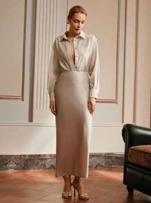 Anewsta Elaire 法式乡村风亚麻叶印花透明女式衬衫