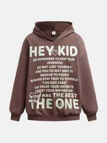 SHEIN Bộ 2 món áo hoodie rộng rãi thoải mái cho bé gái tuổi mới lớn và quần túi hộp - Nhiều màu - Xem 3