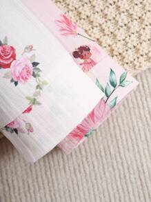 SHEIN 2pcs/Set Cute&Elegant Baby Girls Casual Allover Print Long Sleeve Jumpsuit Home Lounge Set - Baby Pink - View 4