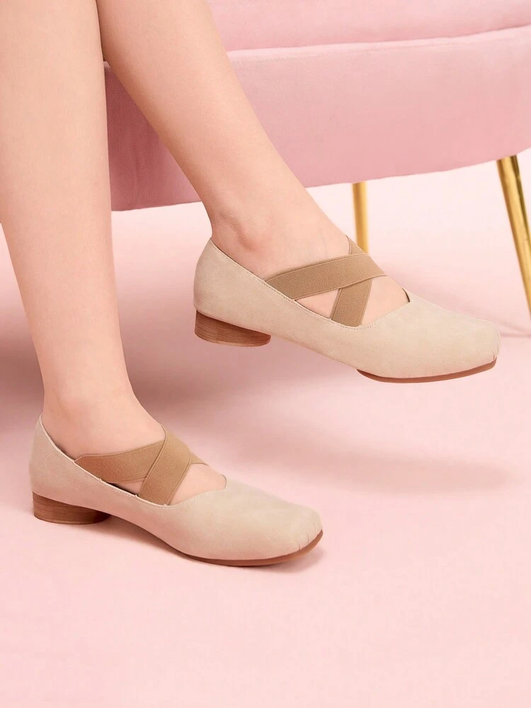 CUCCOO DOLLMOD Women's Square Toe Criss-Cross Strap Fashion High Heel Pumps