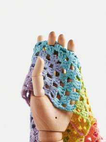 Skyraze Quần len dệt kim khoét rỗng nhiều màu tương phản cho kỳ nghỉ thường ngày - Nhiều màu - Xem 12