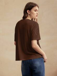 Anewsta Women Spring/Summer Crochet Embroidery Hollow-Out City Style Knit Top - Chocolate Brown - View 7