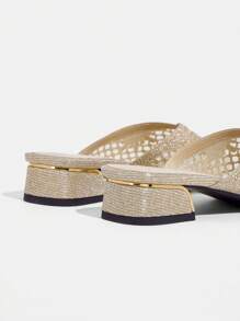 CUCCOO TILAWA Women's Autumn/New Fashion Rhinestone Shiny Pointed Toe High Heel Slip-On Party Casual Shoes Spring Shoes Spring Break Easter Prom Heels