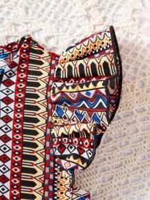 SHEIN Baby Girls Summer Cute Colorblock Ditsy Floral Top And Mini Skirt Set - Khaki - View 5