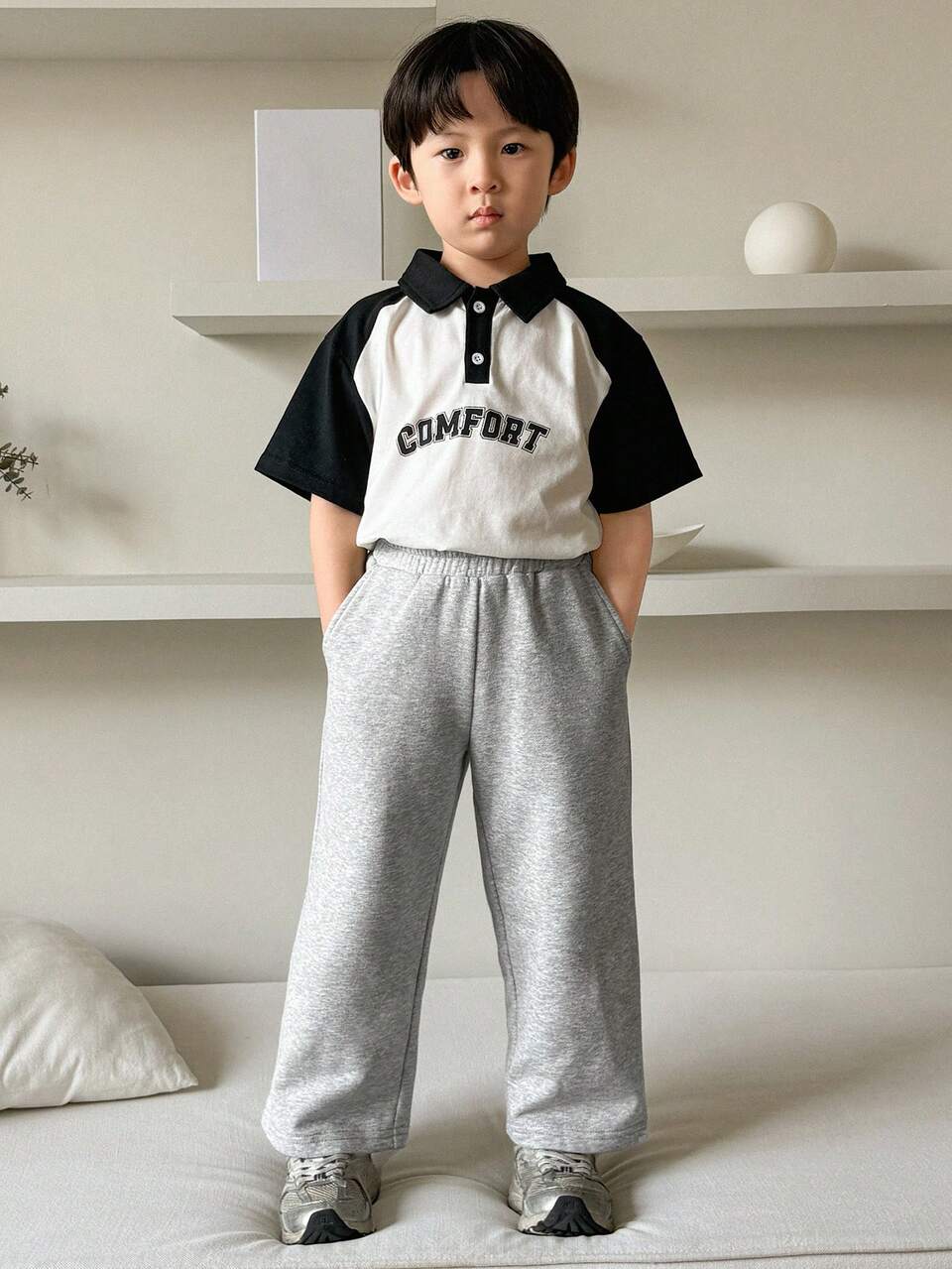 Young Boy Casual Versatile Solid Color Sweatpants