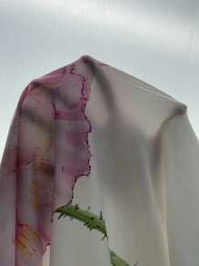 Lavishia Camiseta de manga larga con hombros abiertos, ajustada y fruncida con estampado floral, elegante y casual para primavera/verano