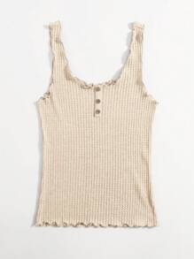 SHEIN Essnce 女士简约时尚休闲日常背心 - 杏色 - 查看 3