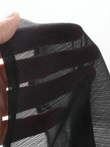 DAZY Áo sơ mi nữ dài vừa phải, tay bèo nhún trơn, thanh lịch, quần áo nữ mùa thu, áo dài tay - màu đen - Xem 11