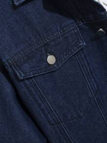 Manfinity Homme 男士休闲宽松牛仔夹克，简约时尚，适合日常穿着 - 彩色 - 查看 3