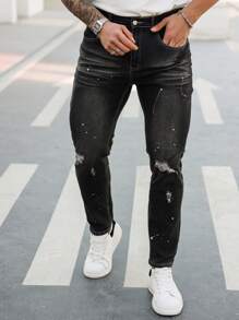 Manfinity Homme Men's Simple Casual Everyday Wear Denim Jeans