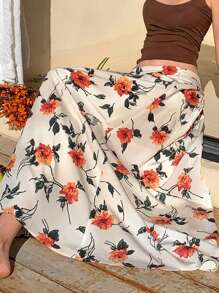 DAZY Damen Lässig Minimalist Alltagskleidung Rock Floral Herbst Röcke