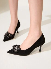 CUCCOO CHICEST Women's Pointed Toe High Heel Party Shoes, Fashionable For Autumn/Party Spring Shoes Spring Break Easter Prom Heels - Black - View 11