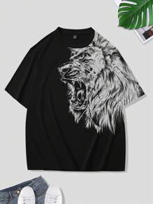 Manfinity LEGND Camiseta de manga corta casual de talla grande para hombre, simple y con estilo para el uso diario