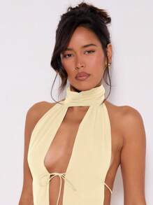 MUSERA 露背系带吊带露背纯色上衣，适合派对、生日、夏季假日、伊比沙岛海滩装、节日外出、秋季穿着