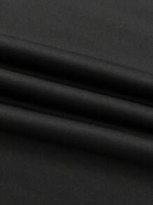 SHEIN 青少年男孩宽松休闲运动字母图案 Polo 领长袖衬衫 - 黑色 - 查看 6