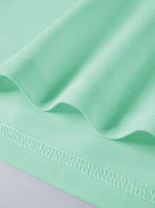 Manfinity Mode 男士韩版主播印花短袖休闲 Polo 衫 - 薄荷綠 - 查看 3