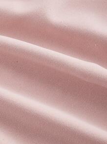 SHEIN MOD Off-The-Shoulder 3D Floral Waist Flared Pink Dress - Pink - View 4