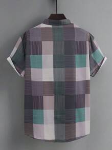 Manfinity Homme 大码男士简约时尚休闲正装衬衫，适合日常穿着 - 彩色 - 查看 2