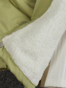 SHEIN Young Boy Solid Color Hooded Jacket, Comfortable Coat - Green - View 6