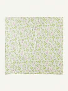 Cozy Pixies 4件套 Oeko-Tex认证花卉草莓印花柔软棉纱婴儿襁褓毯，春夏款 - 彩色 - 查看 5