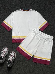 Manfinity VCAY Men Digital Printing V-Neck Short Sleeve T-Shirt Set - Multicolor - View 2