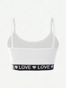 Valentine's Day Valentine's Clothes Valentine's Decorations 4pcs/Set Girls Ribbed Camisole Underwear Set, Soft, Comfortable, Versatile, Casual, Can Be Worn Year-Round (4 Pieces Sold Separately)