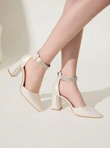 CUCCOO CHICEST Women's White Pointed Toe High Heel Pumps, Elegant For Commuting, Dating, Wedding, Office, Formal Occasions - Apricot - View 2