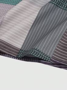 Manfinity Homme 大码男士简约时尚休闲正装衬衫，适合日常穿着 - 彩色 - 查看 4