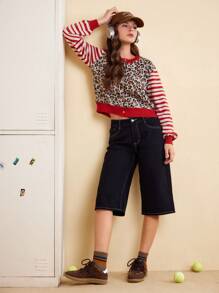 CUCCOO EASI Women's Leopard Print Patchwork Casual Sneakers Spring Shoes Easter Trainers - Brown - View 10