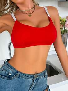 Áo ngực thể thao mềm mại thoải mái không đường may cho nữ - Đỏ - Xem 4