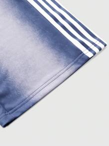 ROMWE MEN Street Life Men's Washed Sporty Printed Sweatpants, Suitable For Everyday Wear, Spring/Summer - Blue - View 6