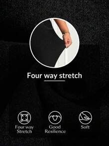 Flexra 大码女式休闲纯色高弹力针织修身紧身牛仔裤