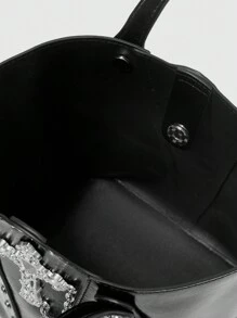 ROMWE Goth Multifunctional Minimalist Women Handbag - Black - View 4