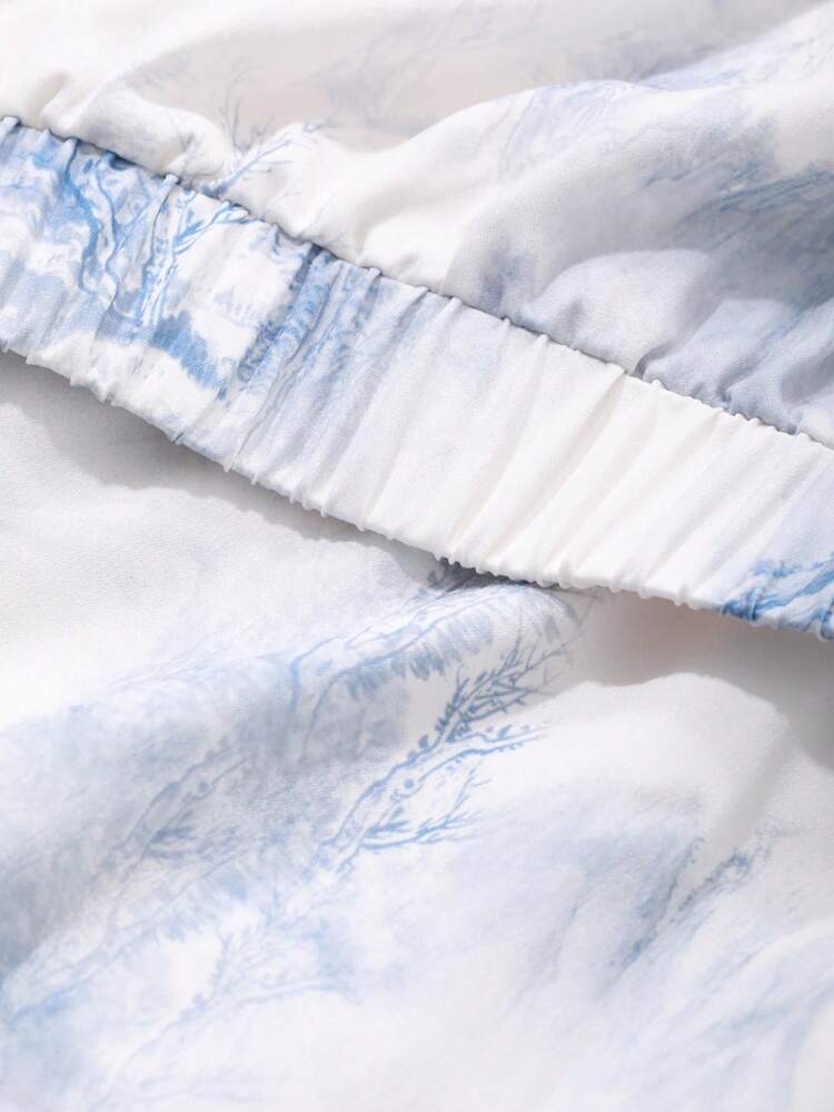 2pcs/Set Floral Print Shirt And Skirt For Women,Fall Women Clothes