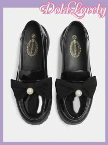 Dola Lovely Women's Brown Cute And Simple Lolita Platform Pumps - Black - View 3