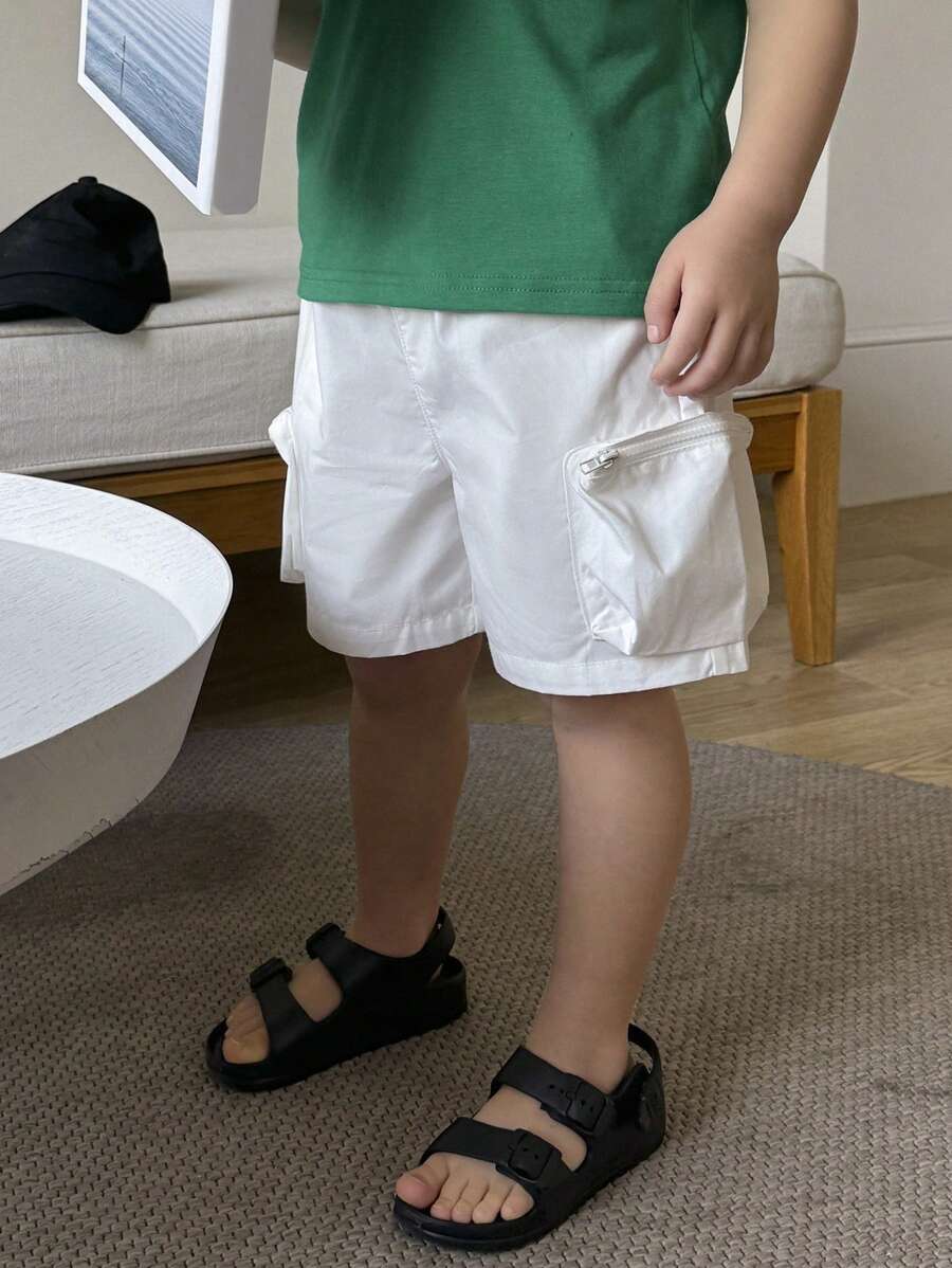 DAZY Quần Short Thời Trang Tối Giản Đơn Giản Hàng Ngày Cho Bé Trai - trắng - Xem 1