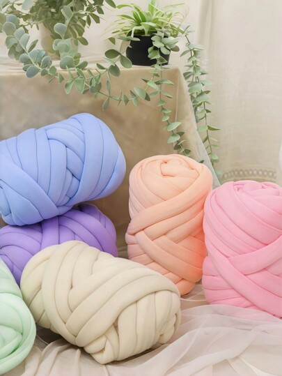 1 pezzo 500g Filato voluminoso per lavori a mano, coperte a maglia, filato vegano super morbido gigante per maglia ai ferri, filato per coperta fai-da-te per lettino di animali domestici, filato tubolare voluminoso per cuscini, filato voluminoso, borse, artigianato fai-da-te (colori multipli opzionali)